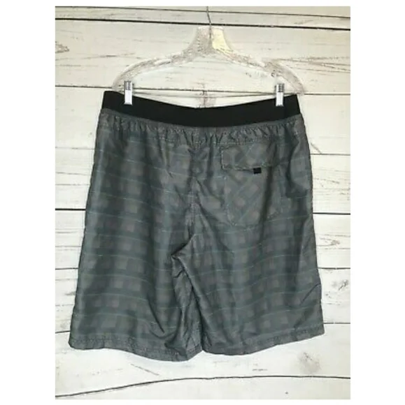 PRANA Men's Board Shorts Swim Trunks Gray Blue UPF